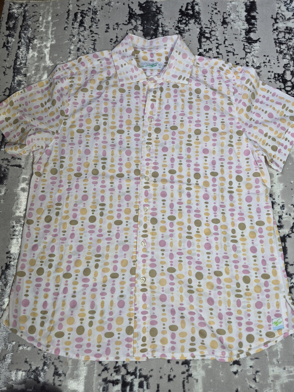 Seaplane lightweight cotton Bayou Eggs print short sleeve XL